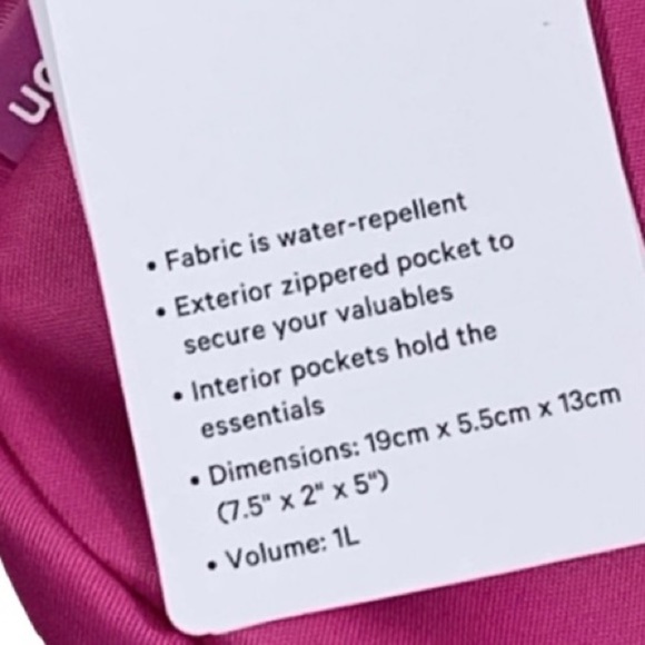 NWT SOLDOUT AUTHENTIC LULULEMON 1L EVERYWHERE BAG EBB SONIC PINK WHITE LETTERS - Picture 7 of 10